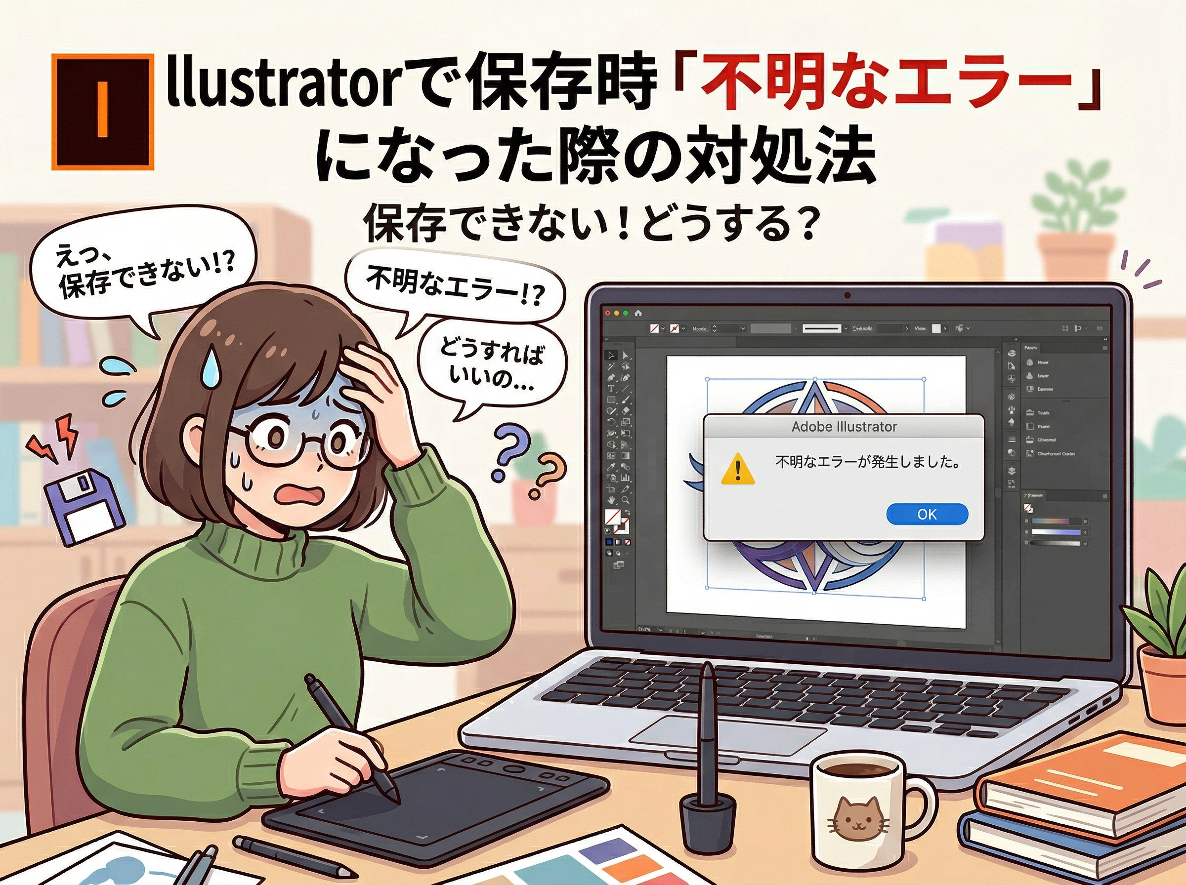 Illustratorで保存時「不明なエラー」になった際の対処法