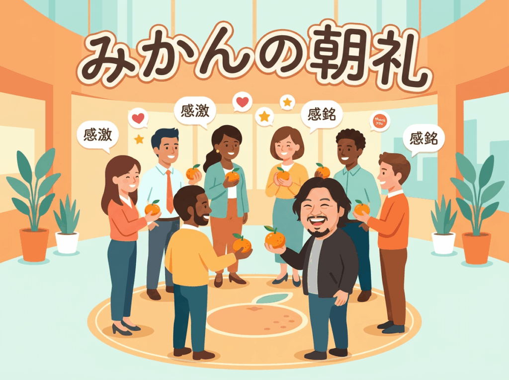 過去記事に大量発生！名物「みかんの朝礼」が私たちのチームワークを創った